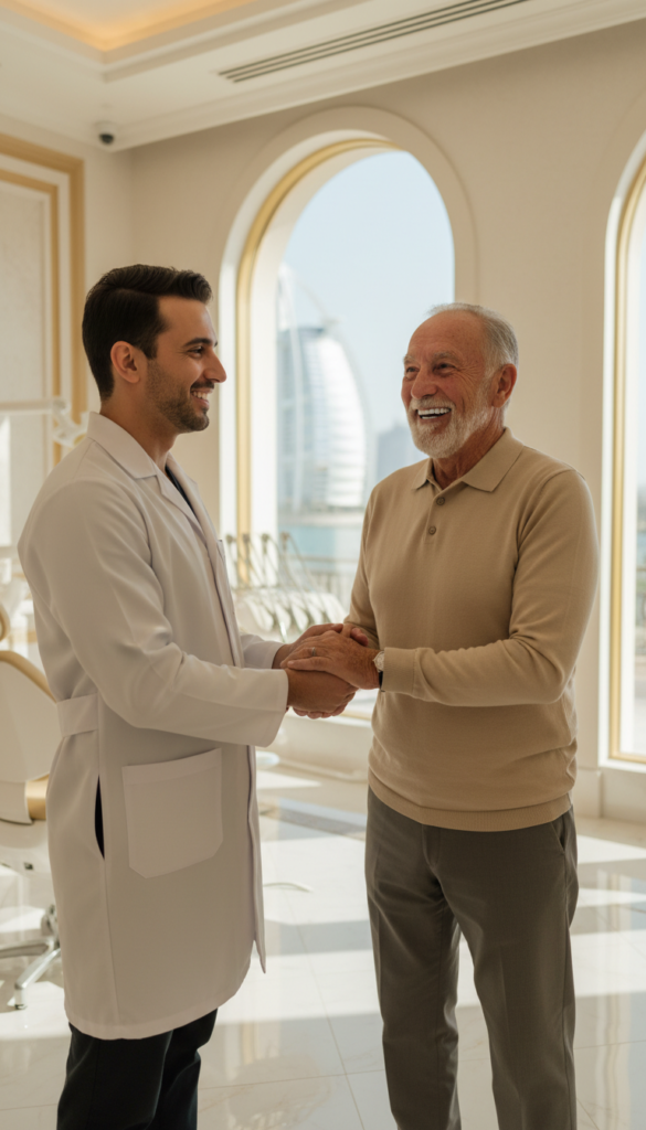 dental implants for seniors - Dr. Mohammed Qasem periodontist and implant specialist UAE