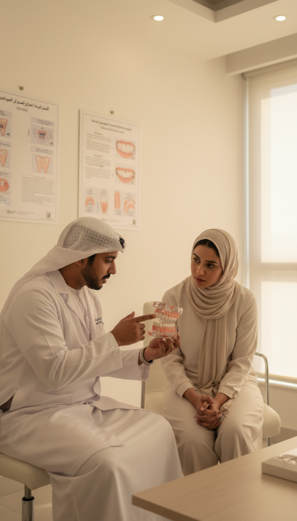 gum recession treatment - Dr. Mohammed Qasem periodontist and implant specialist UAE